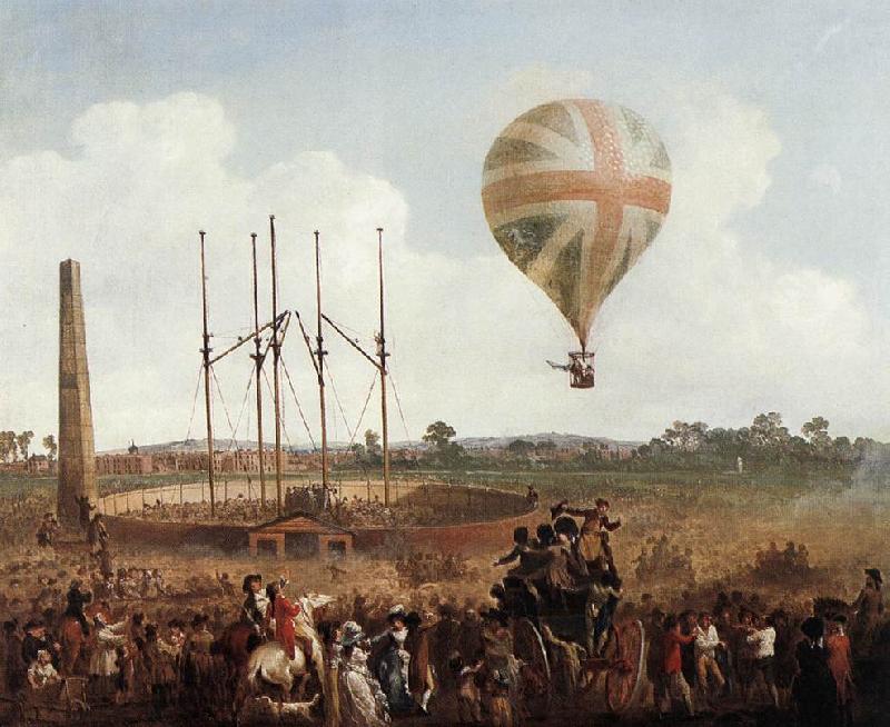 IBBETSON, Julius Caesar George Biggins' Ascent in Lunardi' Balloon sf oil painting image